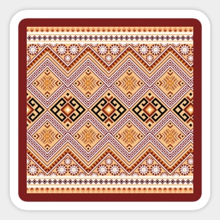 Beautiful bright tribal pattern in brown and white. Sticker